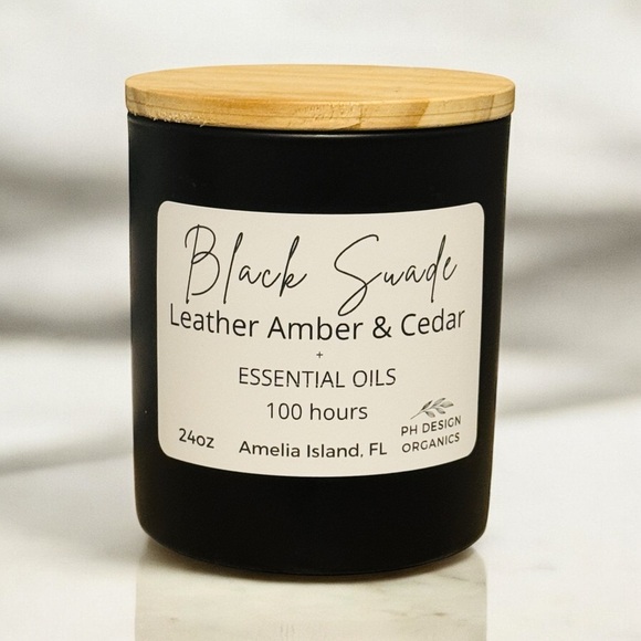 PH‎ Design Organics Black Suede Organic Candle-Leather & Cedar 100 HRS - Picture 4 of 4